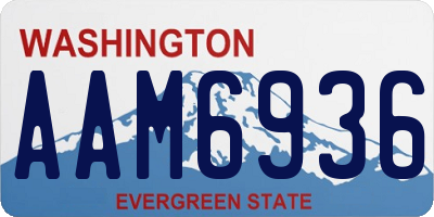 WA license plate AAM6936