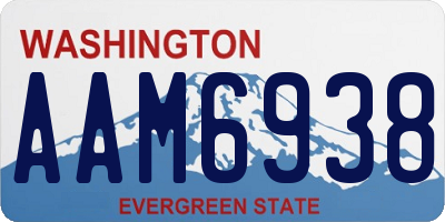 WA license plate AAM6938