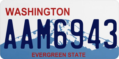 WA license plate AAM6943