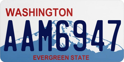 WA license plate AAM6947