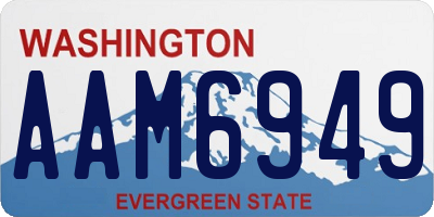 WA license plate AAM6949