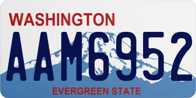 WA license plate AAM6952