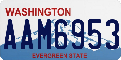 WA license plate AAM6953