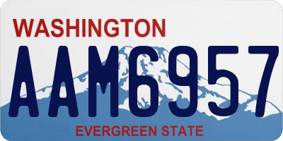 WA license plate AAM6957