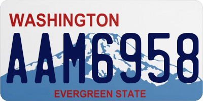 WA license plate AAM6958