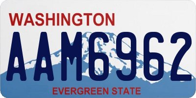 WA license plate AAM6962
