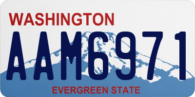 WA license plate AAM6971