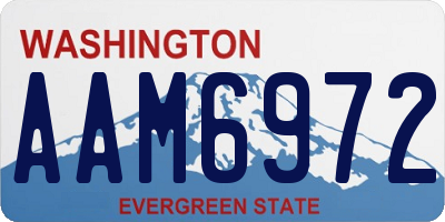 WA license plate AAM6972