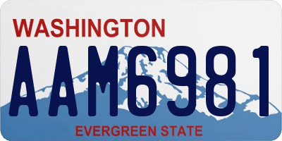 WA license plate AAM6981