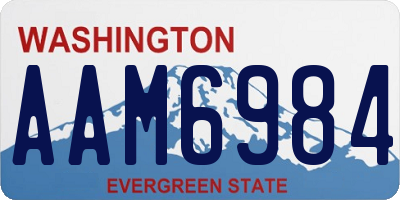 WA license plate AAM6984