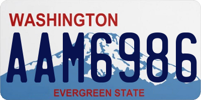 WA license plate AAM6986