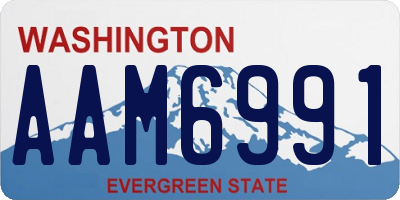 WA license plate AAM6991