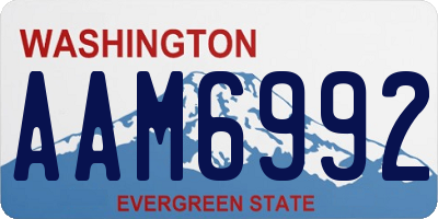 WA license plate AAM6992