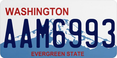 WA license plate AAM6993