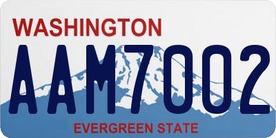 WA license plate AAM7002