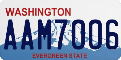 WA license plate AAM7006