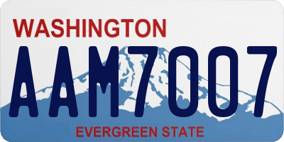 WA license plate AAM7007