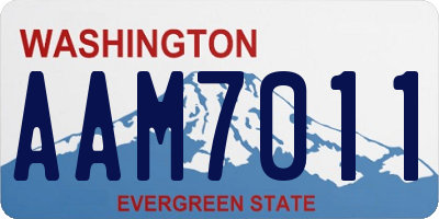 WA license plate AAM7011