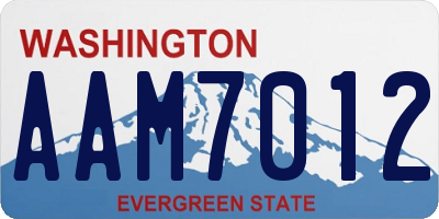 WA license plate AAM7012