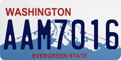 WA license plate AAM7016