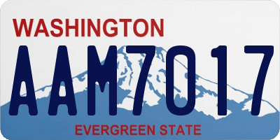 WA license plate AAM7017