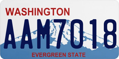 WA license plate AAM7018