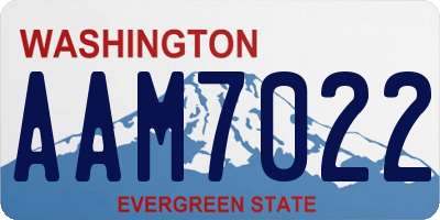 WA license plate AAM7022