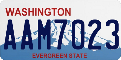 WA license plate AAM7023