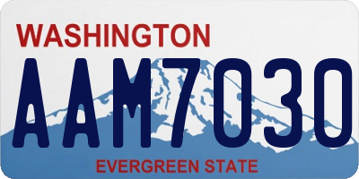 WA license plate AAM7030