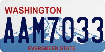 WA license plate AAM7033
