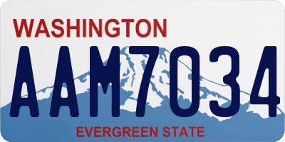 WA license plate AAM7034