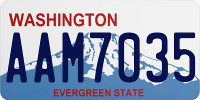 WA license plate AAM7035
