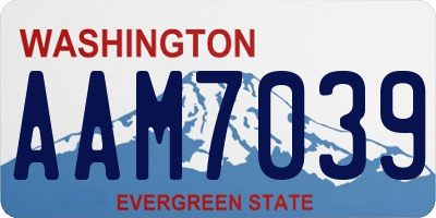 WA license plate AAM7039