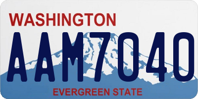 WA license plate AAM7040