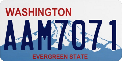 WA license plate AAM7071