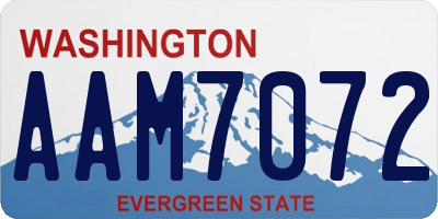 WA license plate AAM7072