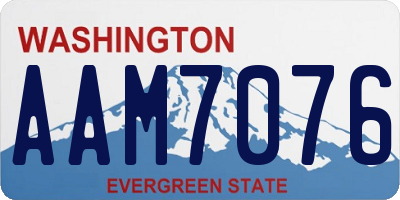 WA license plate AAM7076