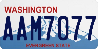 WA license plate AAM7077