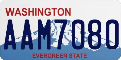 WA license plate AAM7080