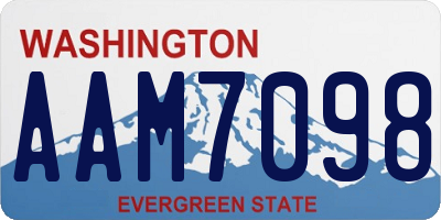 WA license plate AAM7098