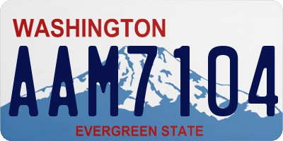 WA license plate AAM7104