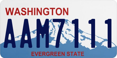 WA license plate AAM7111