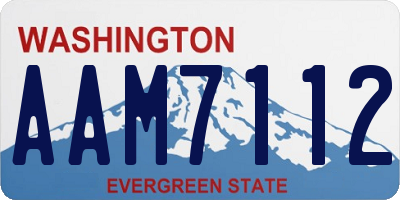 WA license plate AAM7112