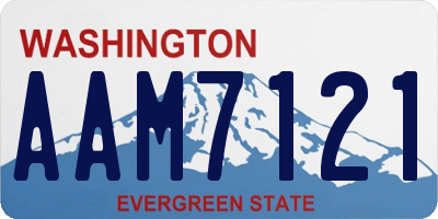 WA license plate AAM7121