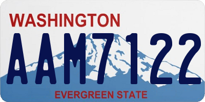 WA license plate AAM7122