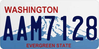 WA license plate AAM7128