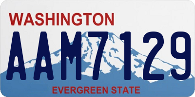 WA license plate AAM7129