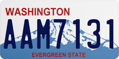 WA license plate AAM7131