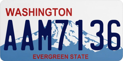 WA license plate AAM7136