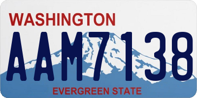 WA license plate AAM7138
